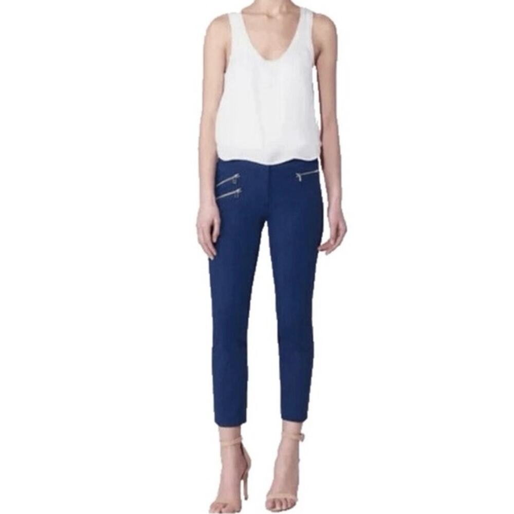Veronica Beard Roxy Baby Bell Navy Pants Zipper Detail Women Size 12